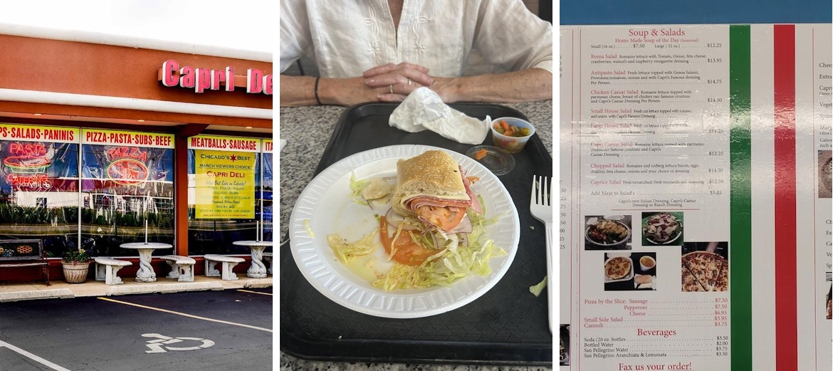 Capri Deli & Pizza In Palatine Menu