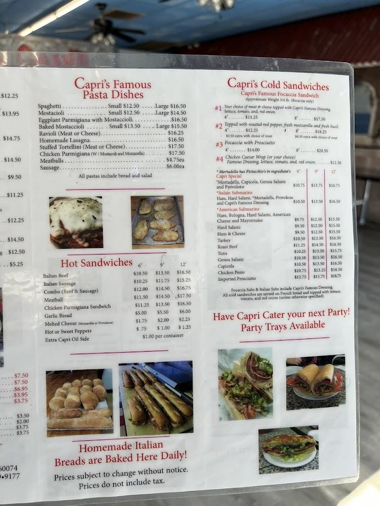 Capri Deli & Pizza In Palatine Menu image 3